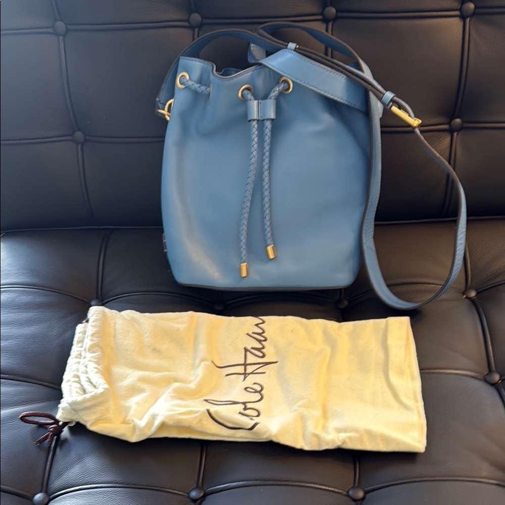 Cole Haan Blue Bucket Bag